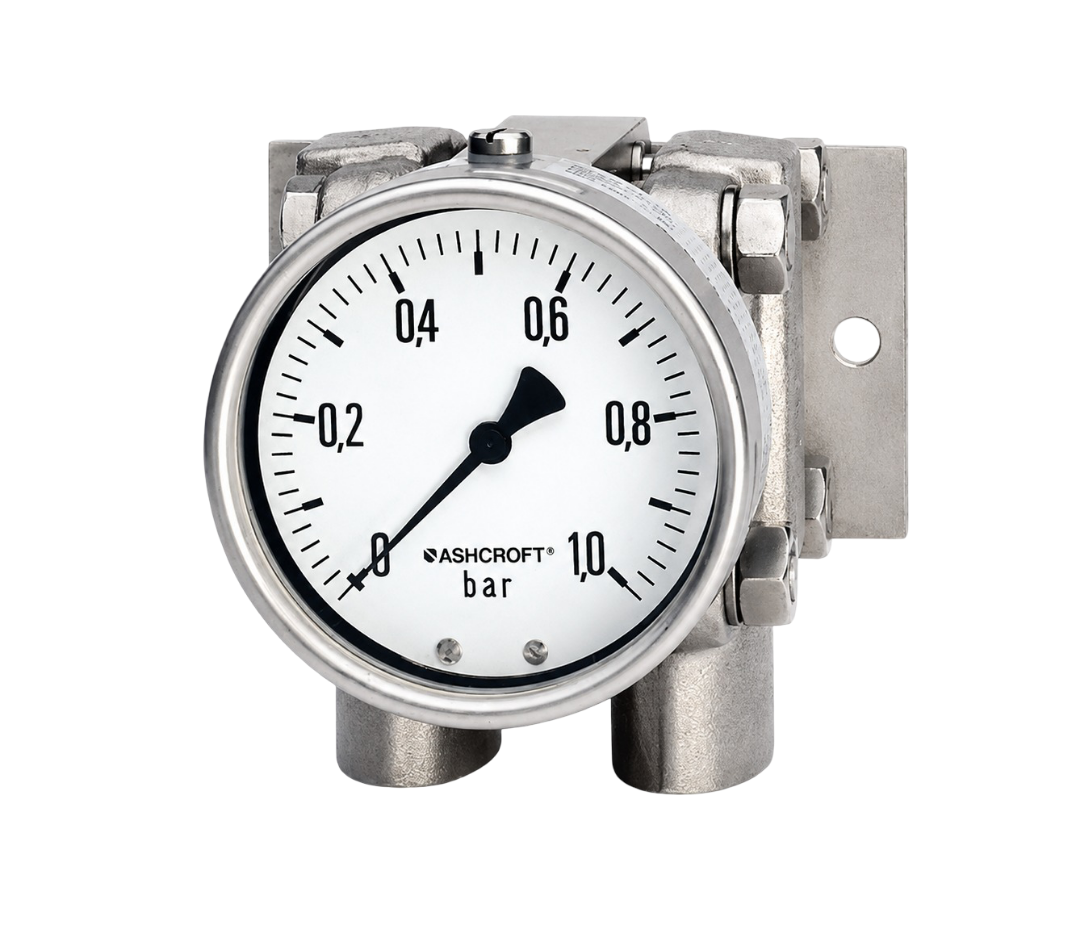Stainless steel differential pressure gauge
